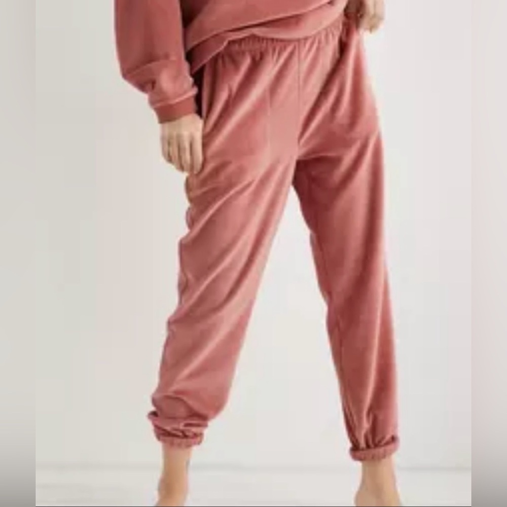 aerie Dusty Rose Velour Jogger Pants